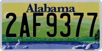 AL license plate 2AF9377