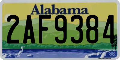 AL license plate 2AF9384