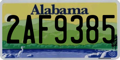 AL license plate 2AF9385