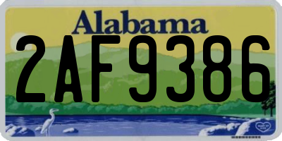 AL license plate 2AF9386