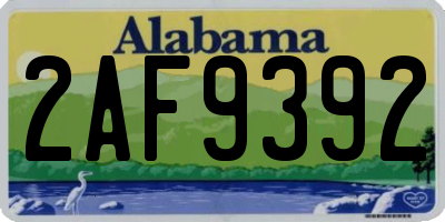 AL license plate 2AF9392