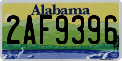 AL license plate 2AF9396