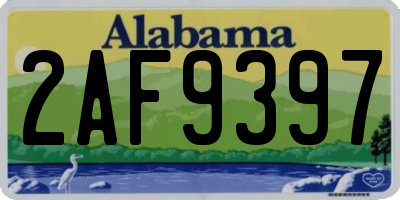 AL license plate 2AF9397