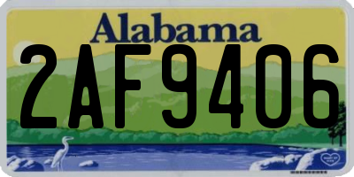 AL license plate 2AF9406