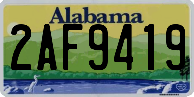 AL license plate 2AF9419