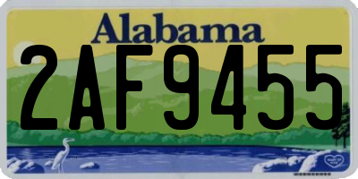 AL license plate 2AF9455
