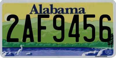 AL license plate 2AF9456