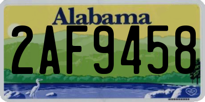 AL license plate 2AF9458