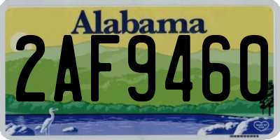 AL license plate 2AF9460