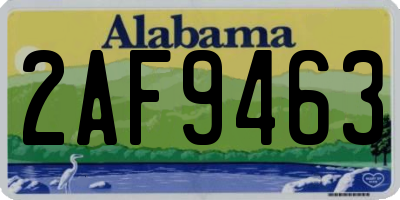 AL license plate 2AF9463