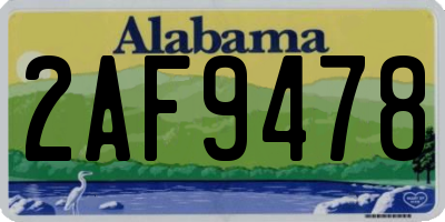 AL license plate 2AF9478