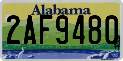 AL license plate 2AF9480