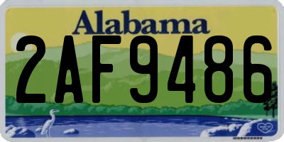 AL license plate 2AF9486