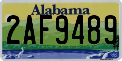AL license plate 2AF9489