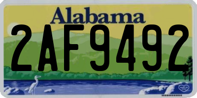 AL license plate 2AF9492
