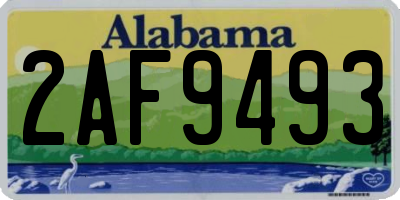 AL license plate 2AF9493