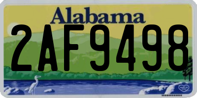 AL license plate 2AF9498