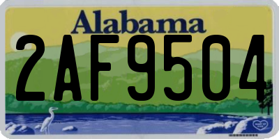 AL license plate 2AF9504
