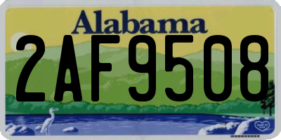 AL license plate 2AF9508