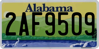 AL license plate 2AF9509