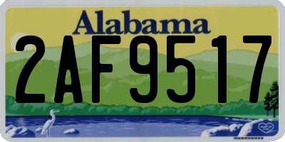 AL license plate 2AF9517