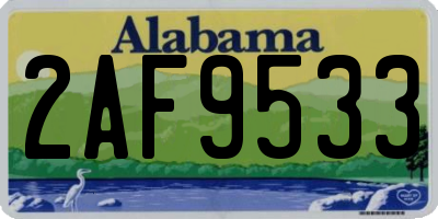 AL license plate 2AF9533