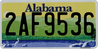 AL license plate 2AF9536