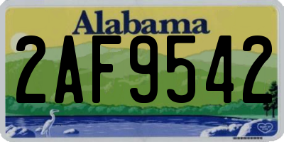 AL license plate 2AF9542