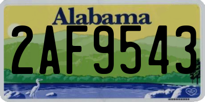 AL license plate 2AF9543