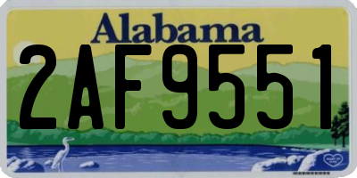 AL license plate 2AF9551
