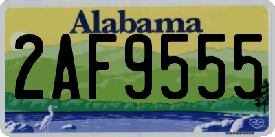 AL license plate 2AF9555