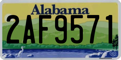 AL license plate 2AF9571
