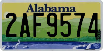 AL license plate 2AF9574