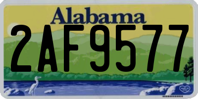 AL license plate 2AF9577