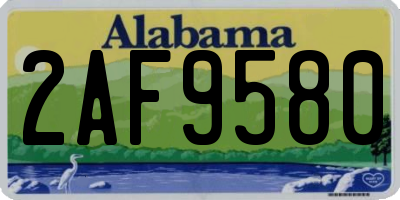 AL license plate 2AF9580