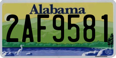 AL license plate 2AF9581