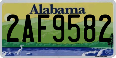 AL license plate 2AF9582