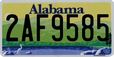 AL license plate 2AF9585