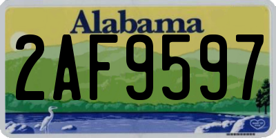 AL license plate 2AF9597