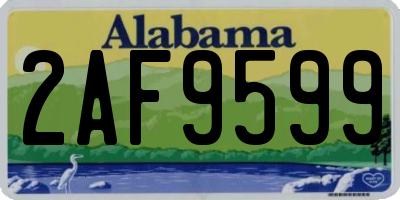 AL license plate 2AF9599