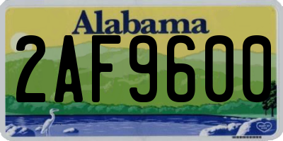AL license plate 2AF9600