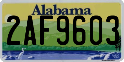 AL license plate 2AF9603