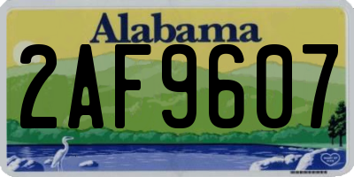 AL license plate 2AF9607