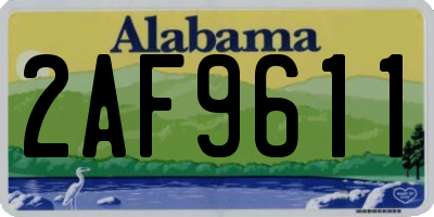 AL license plate 2AF9611