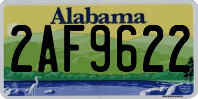 AL license plate 2AF9622