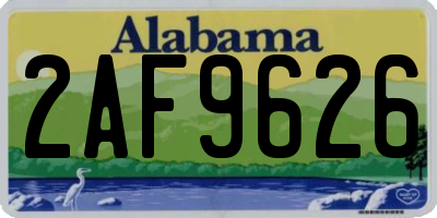 AL license plate 2AF9626