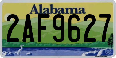 AL license plate 2AF9627