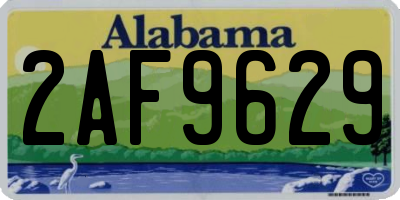 AL license plate 2AF9629