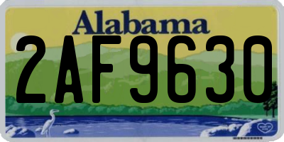 AL license plate 2AF9630