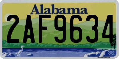 AL license plate 2AF9634